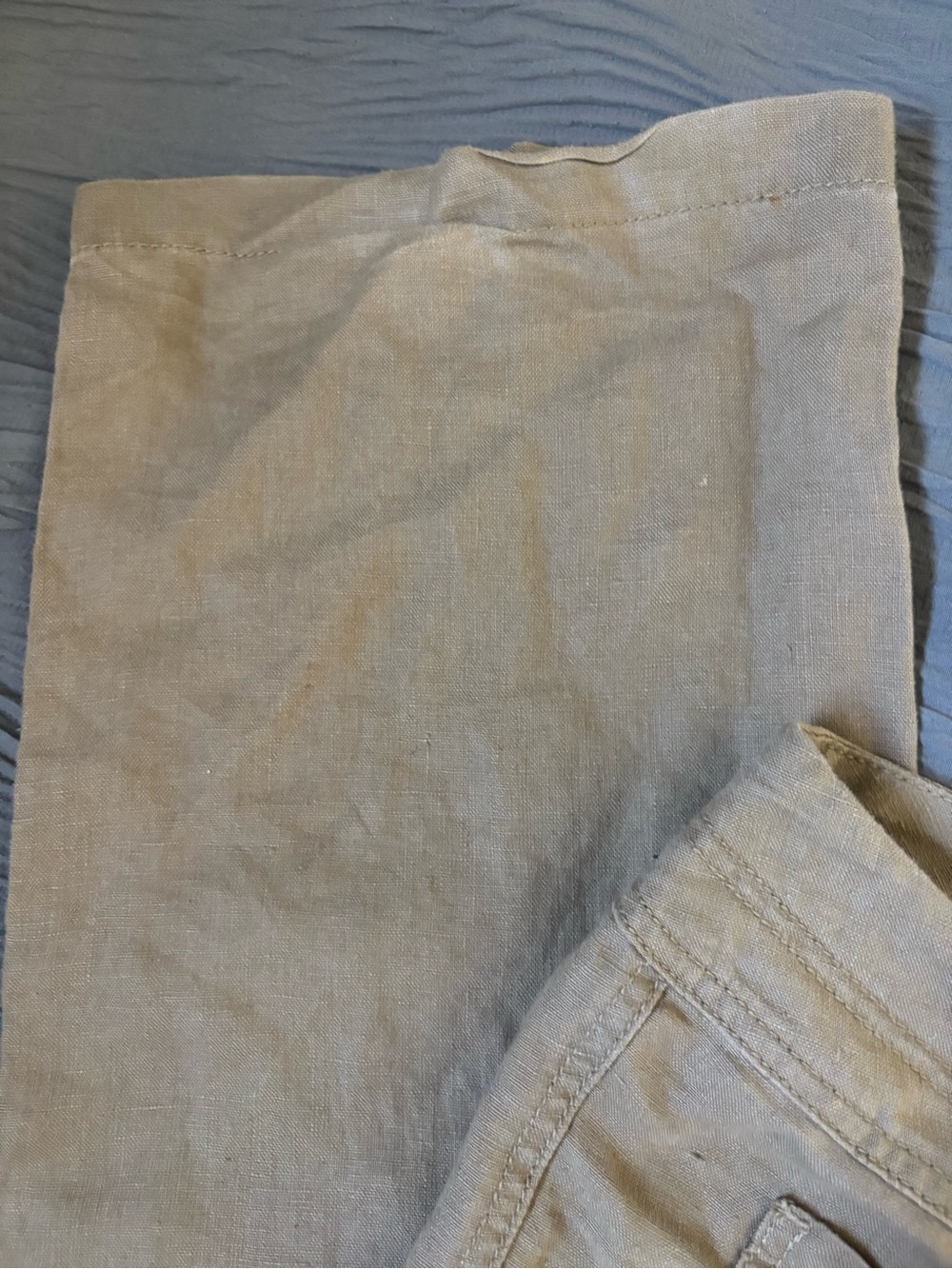 CAbi Wide Leg Linen Pants in Khaki/Tan - Picture 5 of 6